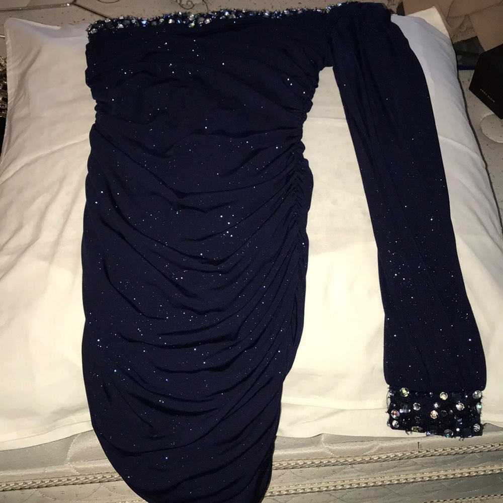 City triangles blue sparkle dress